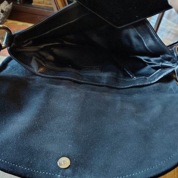 Sergio Rossi handbag Black Leather bag Horse shoe Hobo (SR1110) - Picture 9 of 11